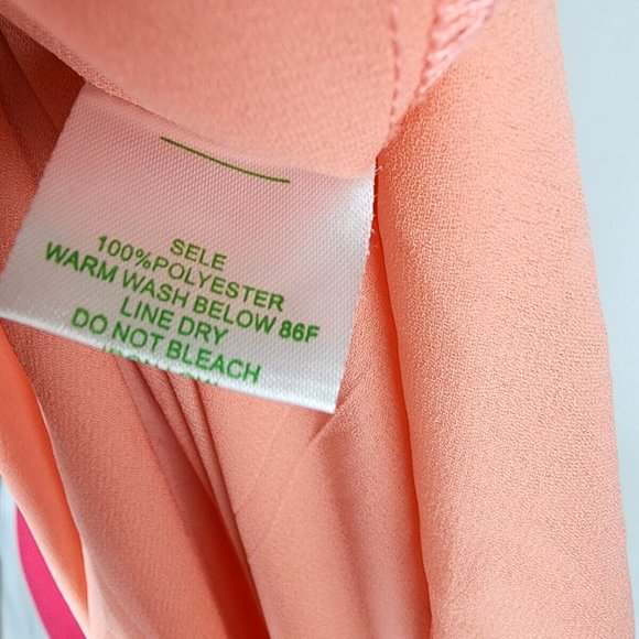 Esley Brand Peach & Gray Embroidered Lace Sleeveless Blouse w/ Split Back - S - Picture 12 of 12